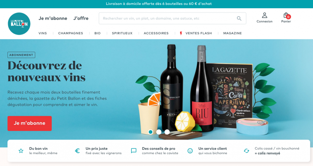 Le site de vente de vin en ligne Le Petit ballon