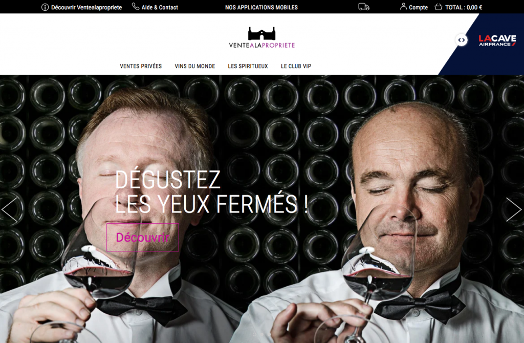 Site de vente privée de vin Ventealapropriete.com