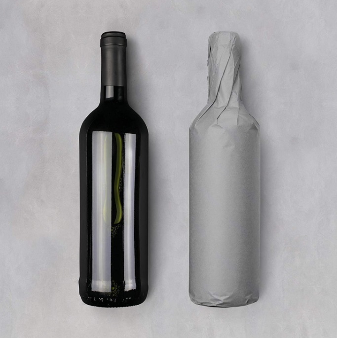 Bouteille de vin papier de soie